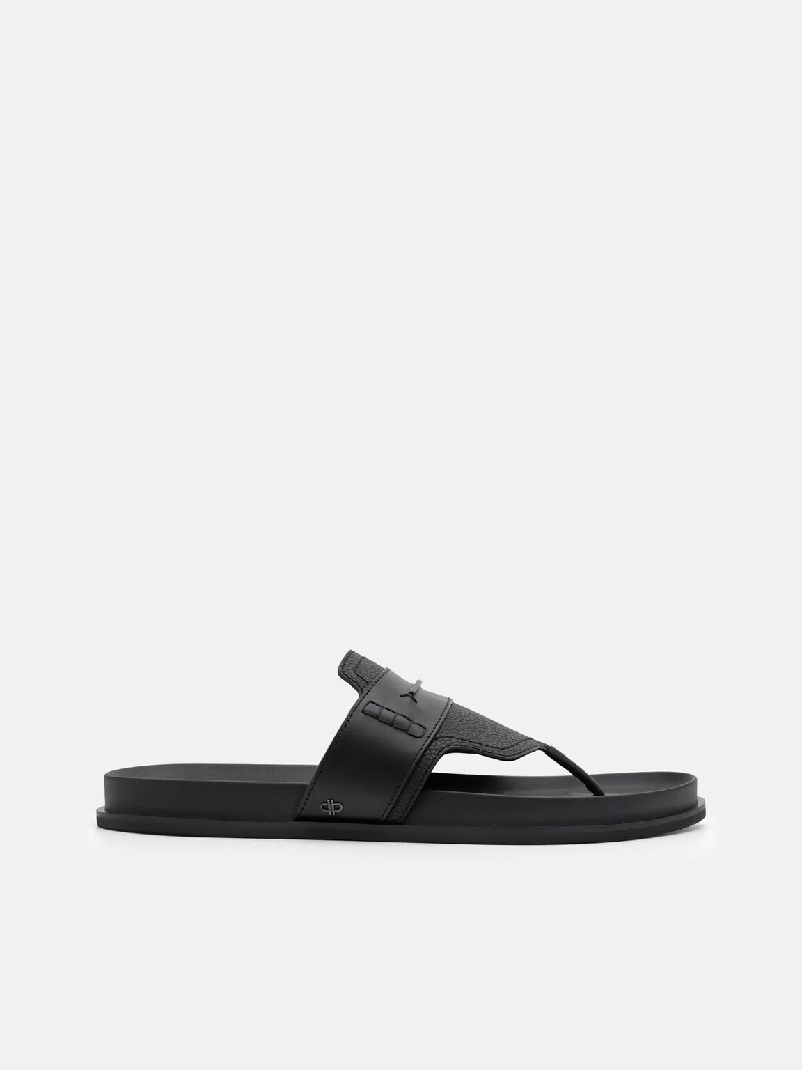 Tumbled Leather Penny Thong Sandals, , hi-res