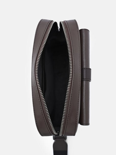 Boxy Saffiano Leather Crossbody Bag, , hi-res