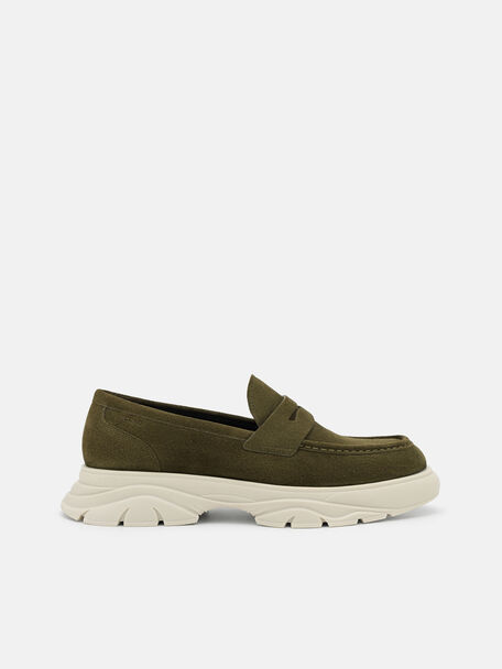Suede Hybrix Loafers, , hi-res