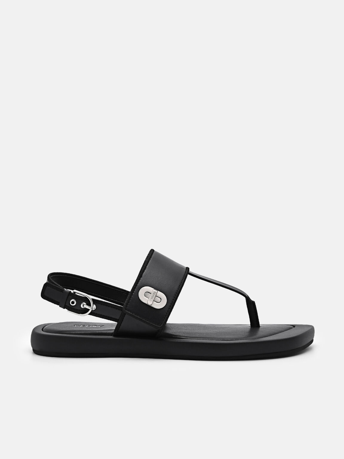 Brie Thong Sandals, Black, hi-res