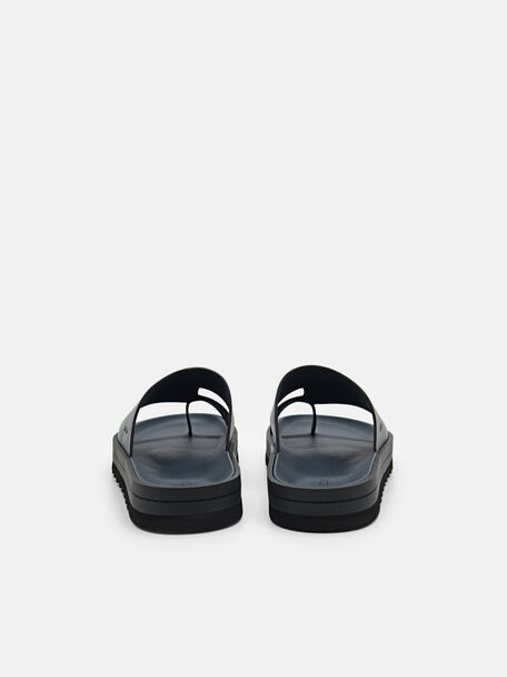 PEDRO Icon Leather Heel Sandals, Black