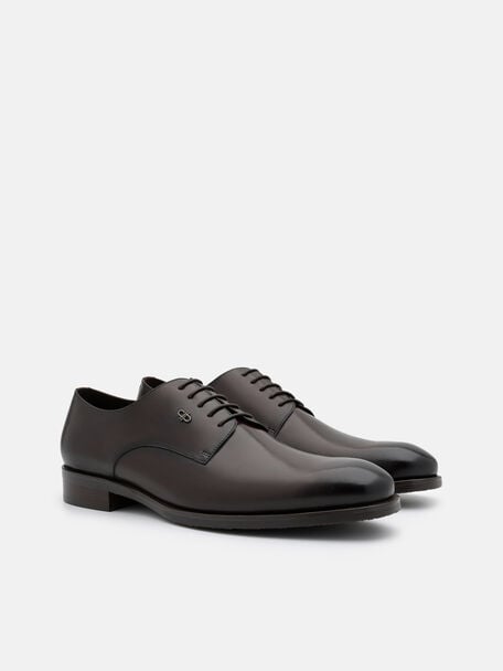 Burnished Leather Derby Shoes, 