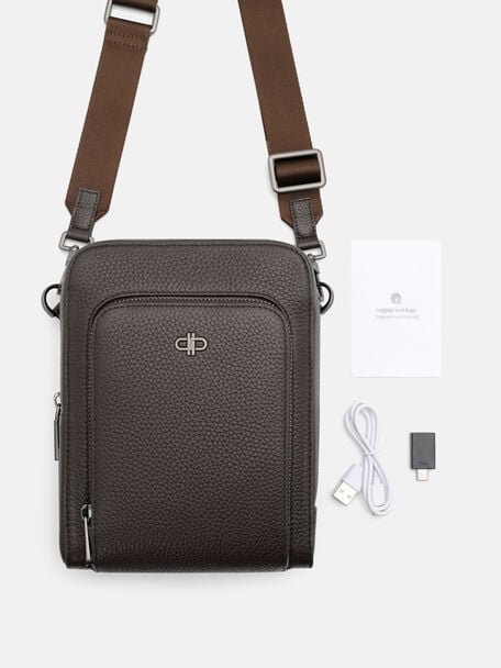 Fingerprint Lock Crossbody Bag, , hi-res