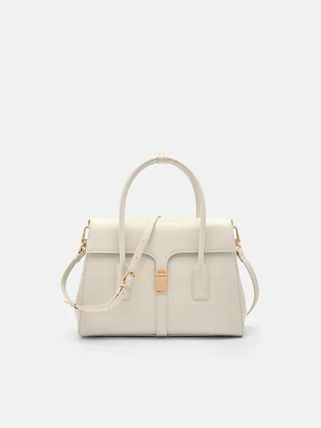 PEDRO Studio Farida Leather Handbag, Chalk, hi-res