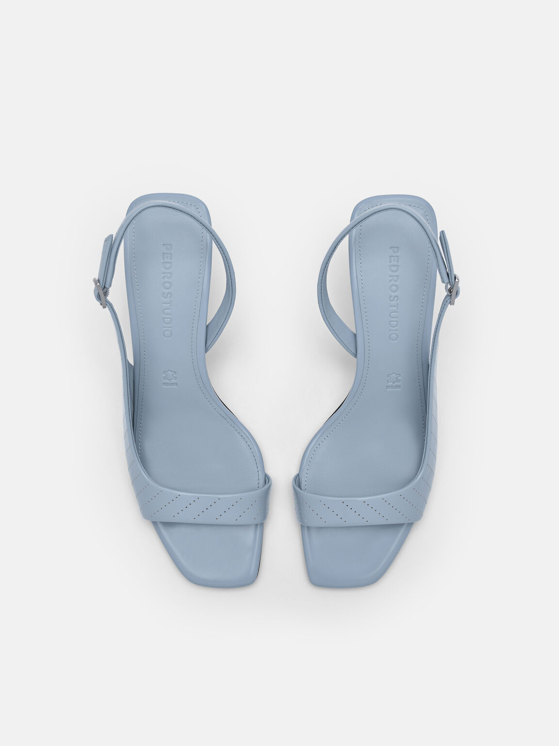 PEDRO Studio Simone Perforated Leather Heel Sandals, 