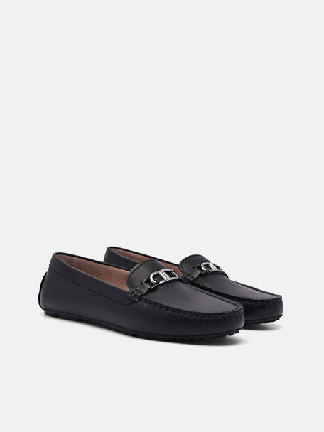 PEDRO Icon Leather Heel Sandals, Black