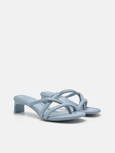 PEDRO Icon Leather Heel Sandals, Black