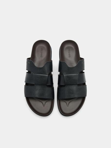 PEDRO Icon Leather Heel Sandals, Black
