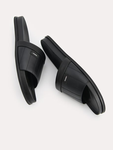 PEDRO Icon Leather Heel Sandals, Black