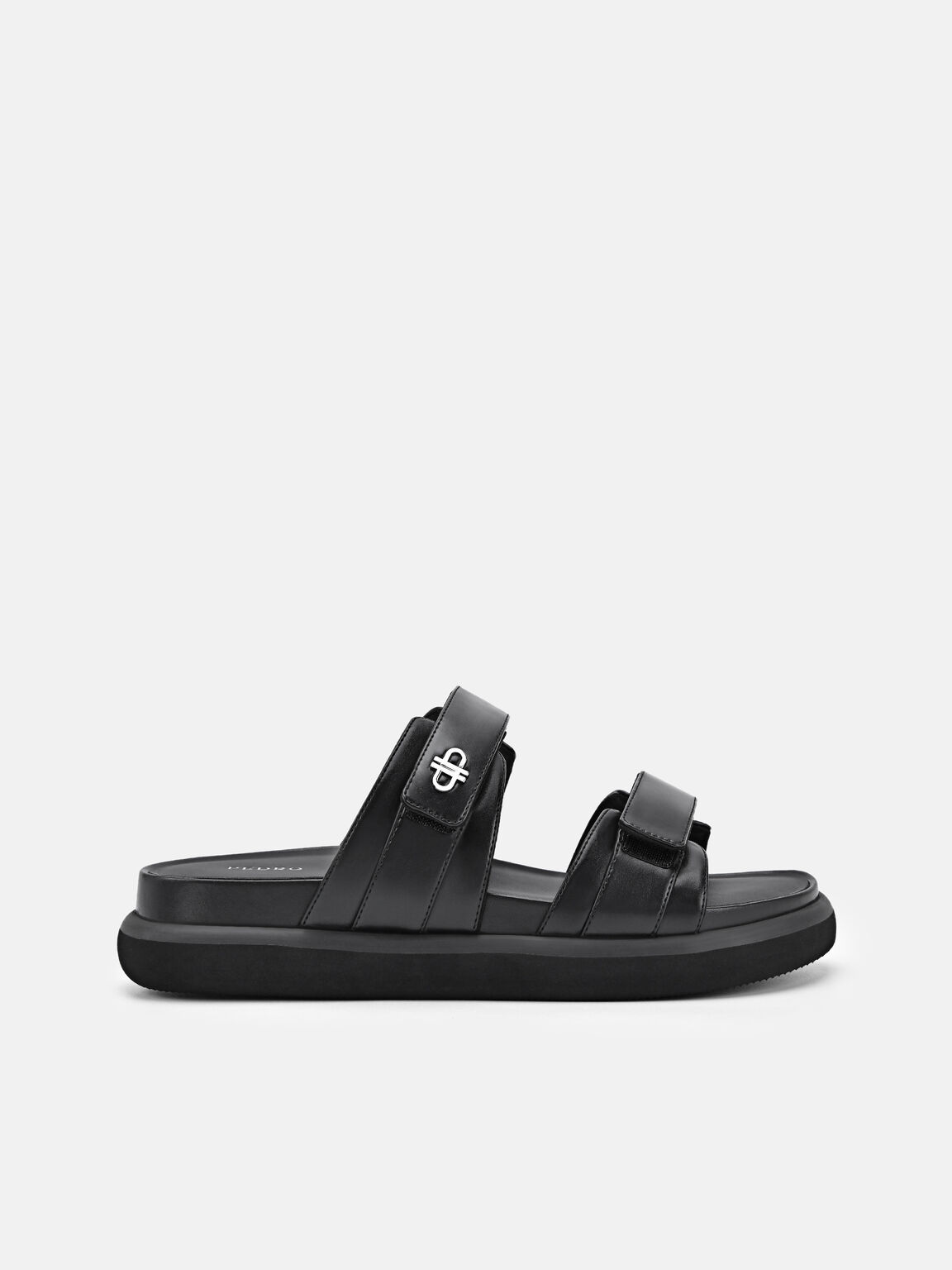 Velcro Slip-On Sandals, Black, hi-res