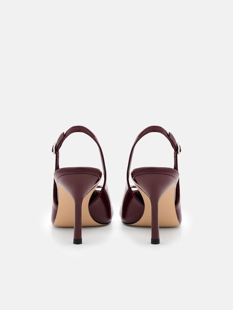Jeanine Patent Leather Heel Slingback Pumps, , hi-res