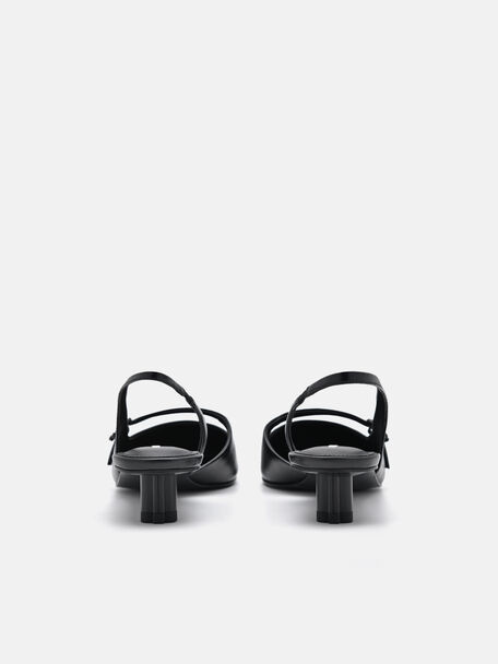 PEDRO Icon Leather Heel Sandals, Black