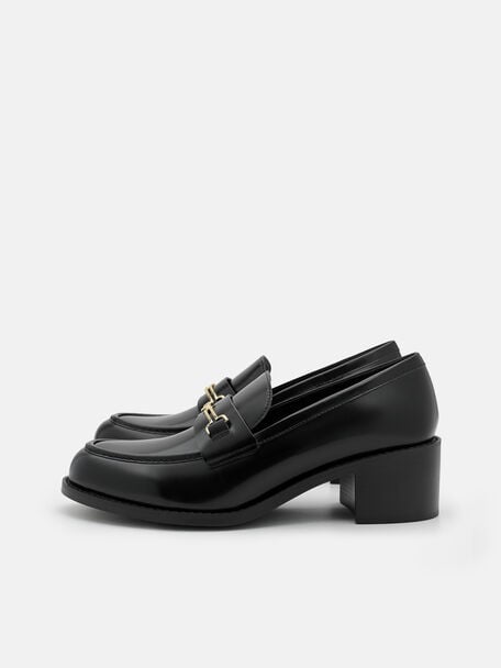 Alistair Leather Heel Loafers, , hi-res