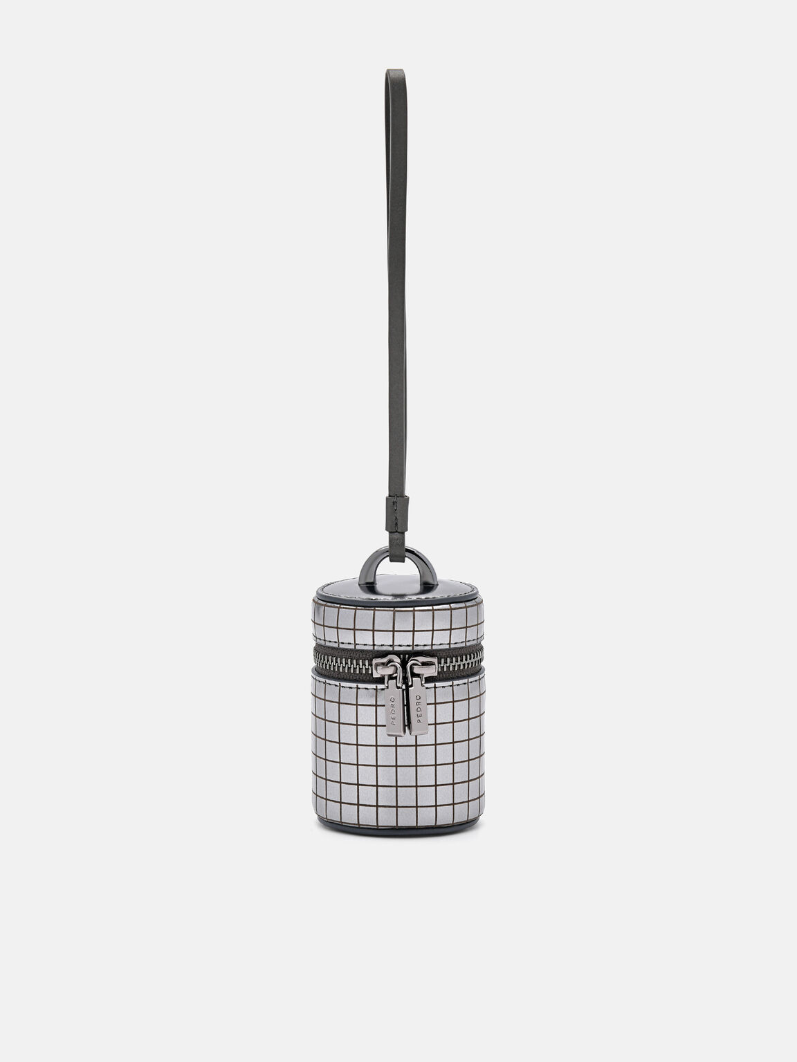 Metallic Leather Barrel Pouch, , hi-res