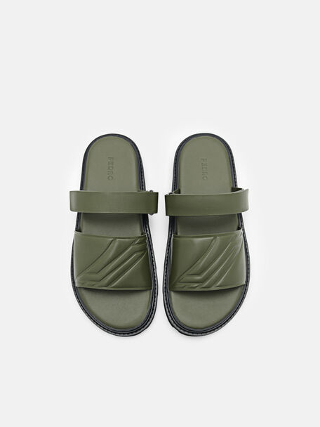 PEDRO Icon Leather Heel Sandals, Black