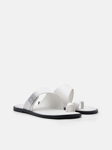PEDRO Icon Leather Heel Sandals, Black