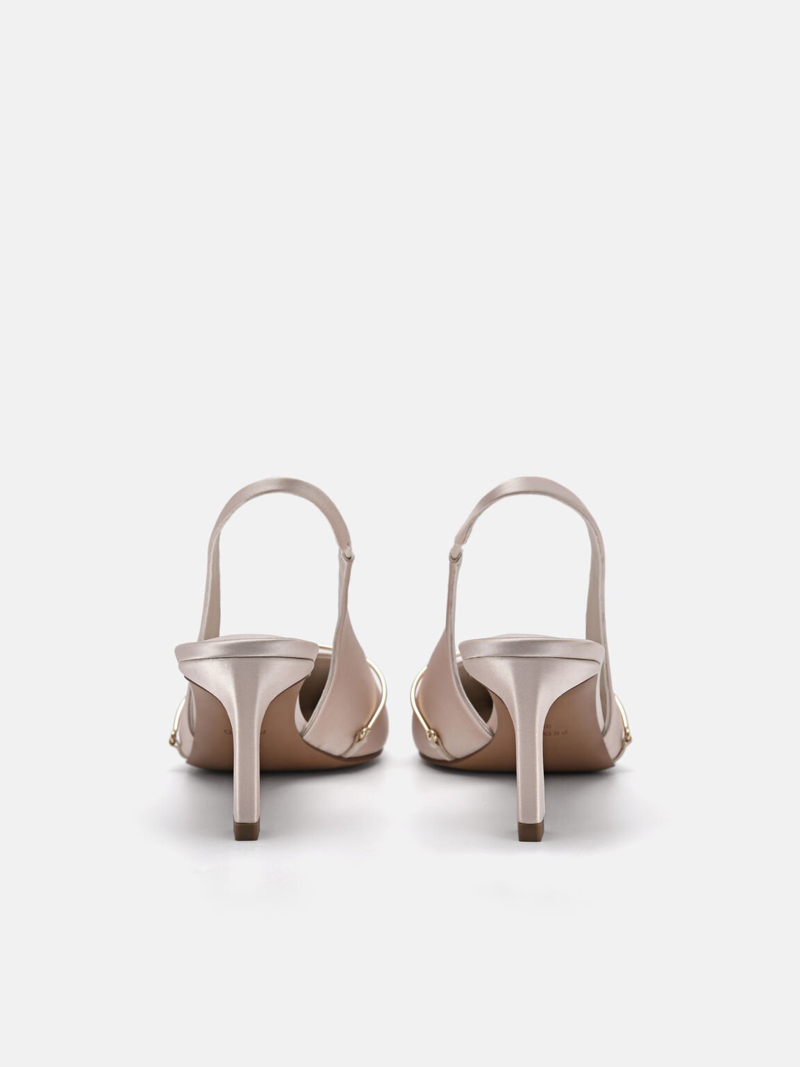 Satin Slingback Heel Pumps, , hi-res