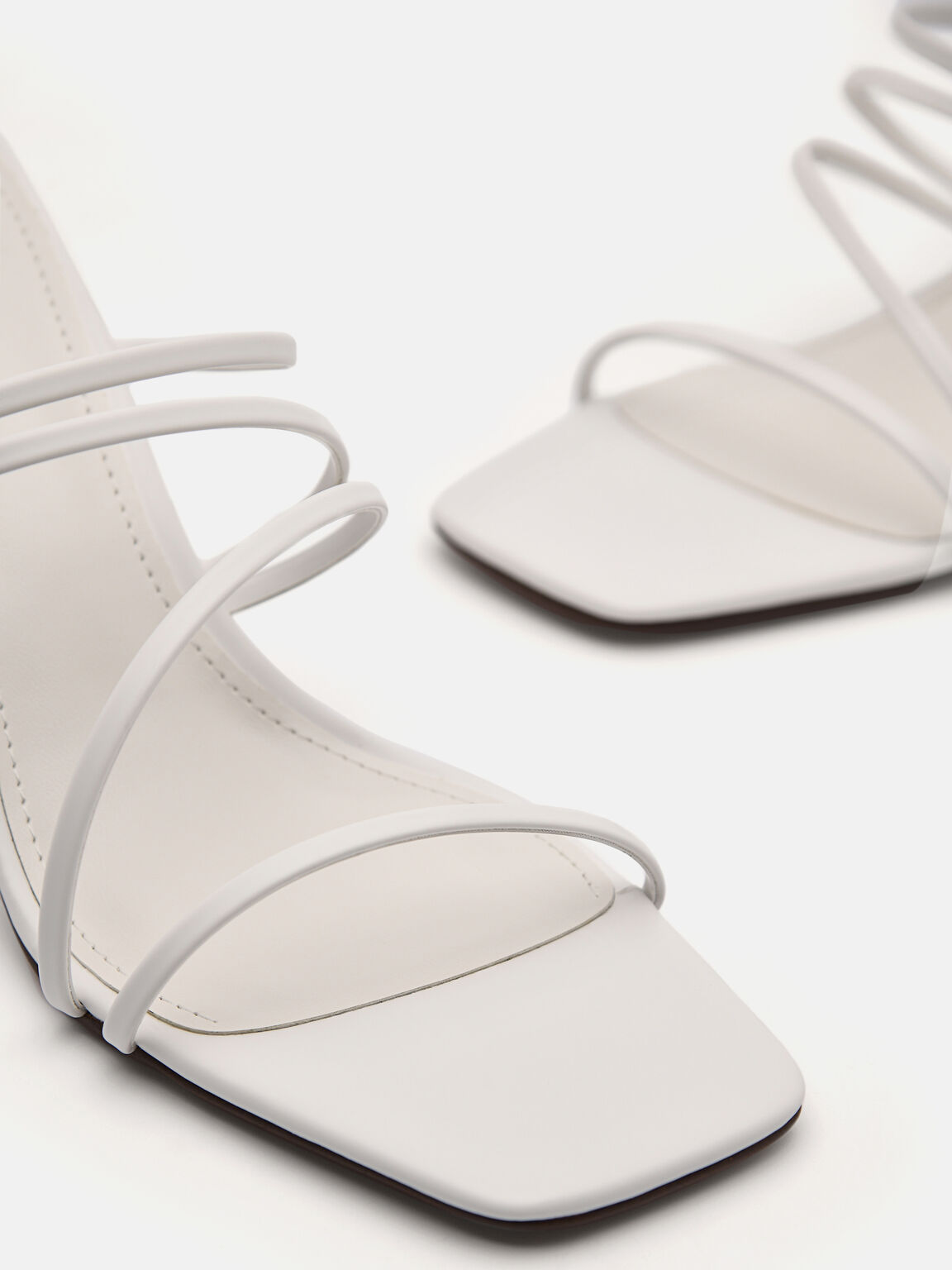 Strappy Heel Sandals - White, 