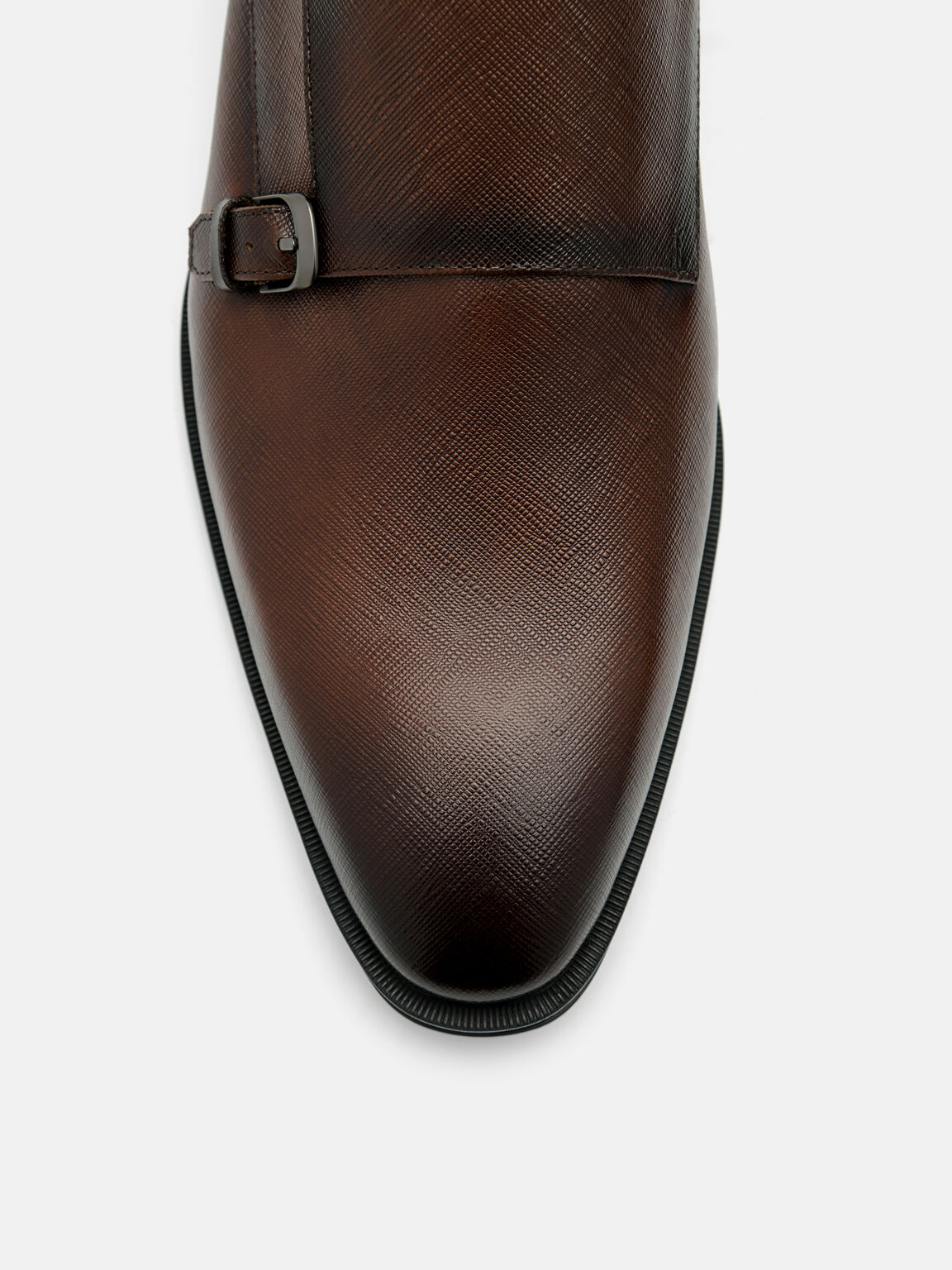 Saffiano Leather Double Monkstrap Shoes, , hi-res