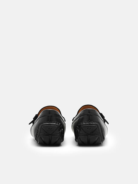 PEDRO Icon Leather Heel Sandals, Black