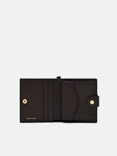 Dompet Lipat Dua Kulit Bertekstur Quilted, 