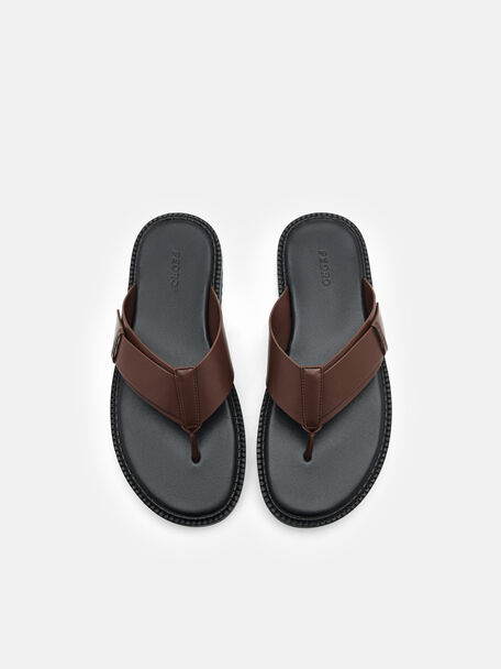 PEDRO Icon Leather Heel Sandals, Black