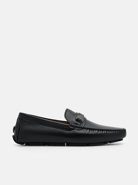 Edge Leather Driving Shoes, Black, hi-res