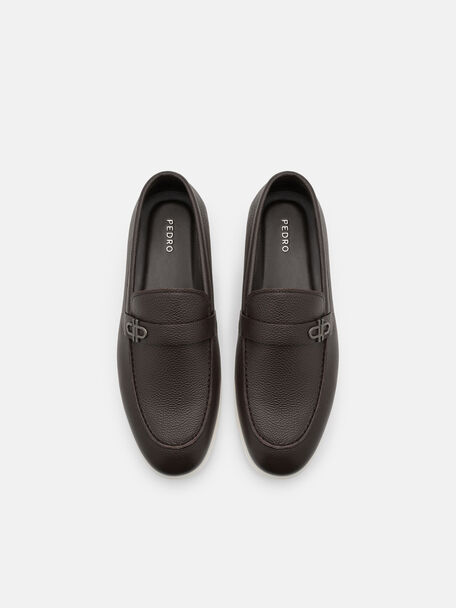 Tumbled Leather Loafers, , hi-res