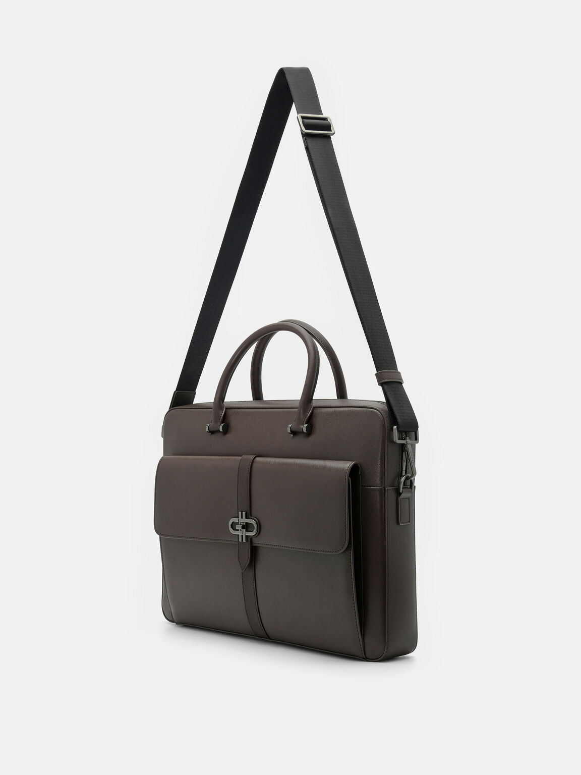 Saffiano Leather Briefcase, , hi-res