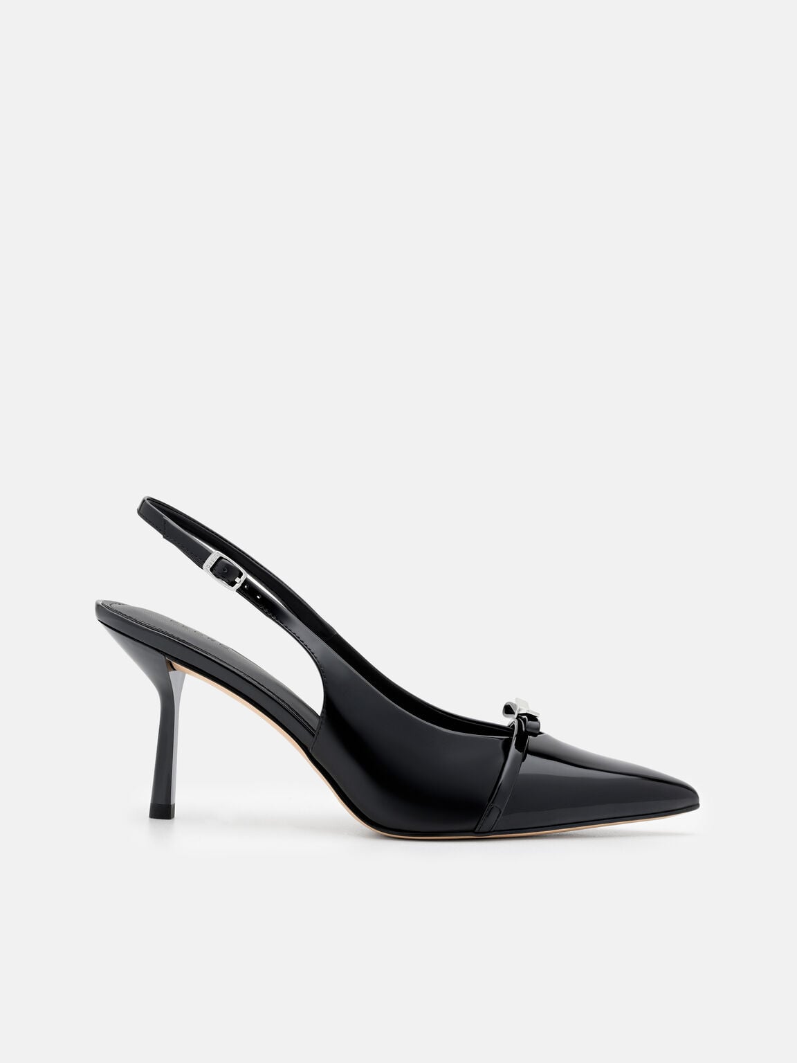 Jeanine Patent Leather Heel Slingback Pumps, , hi-res