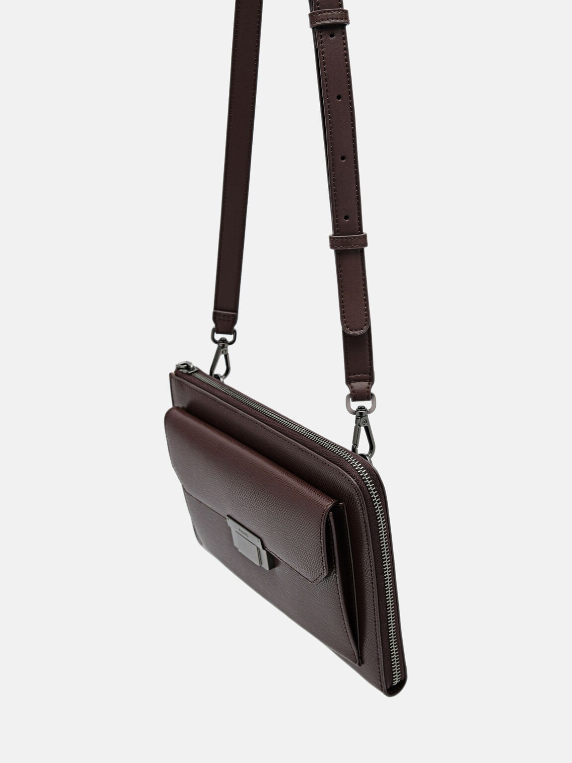 Henry Leather Clutch Bag, Dark Brown