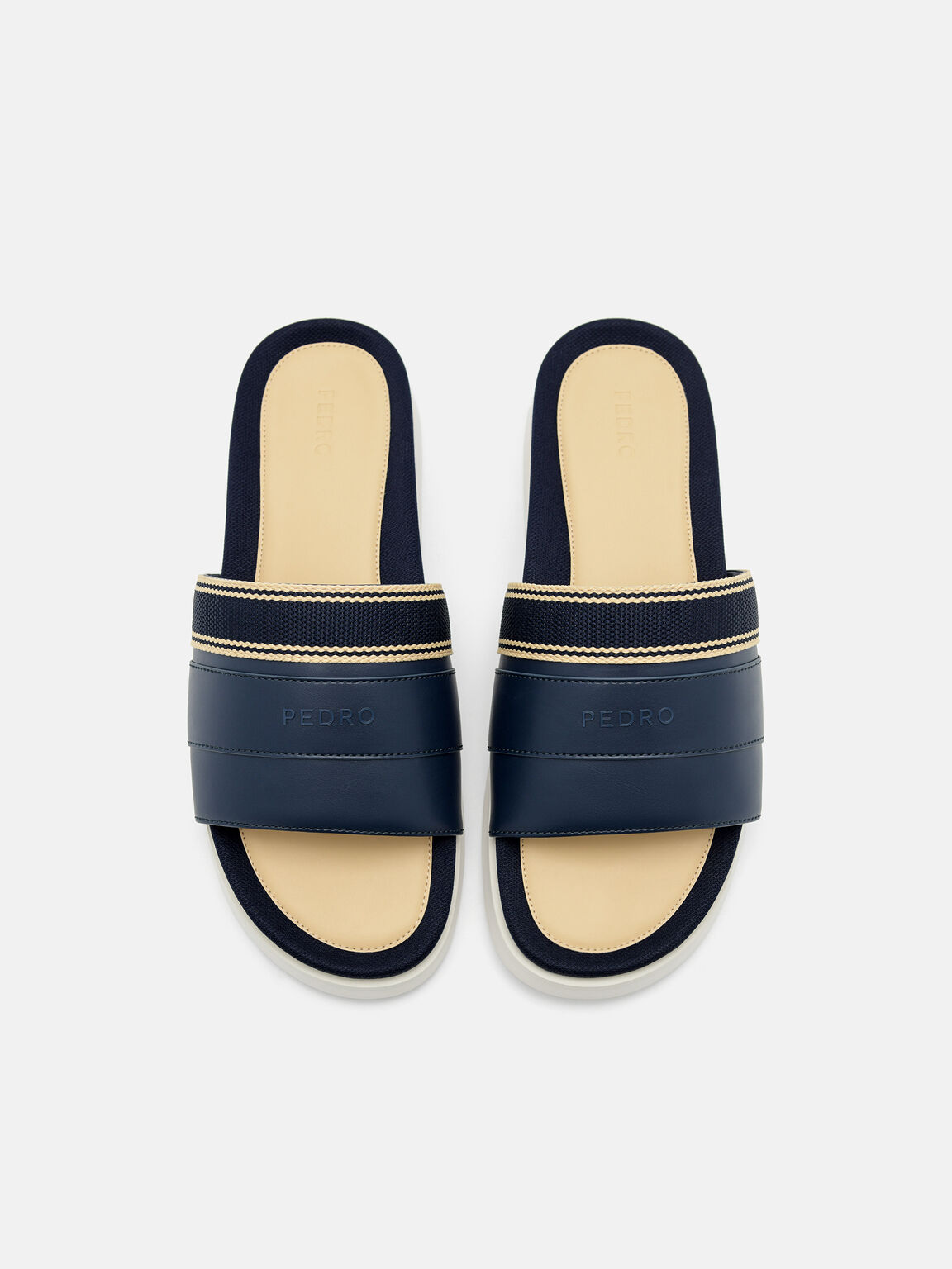 Striped Band Slide Sandals, 