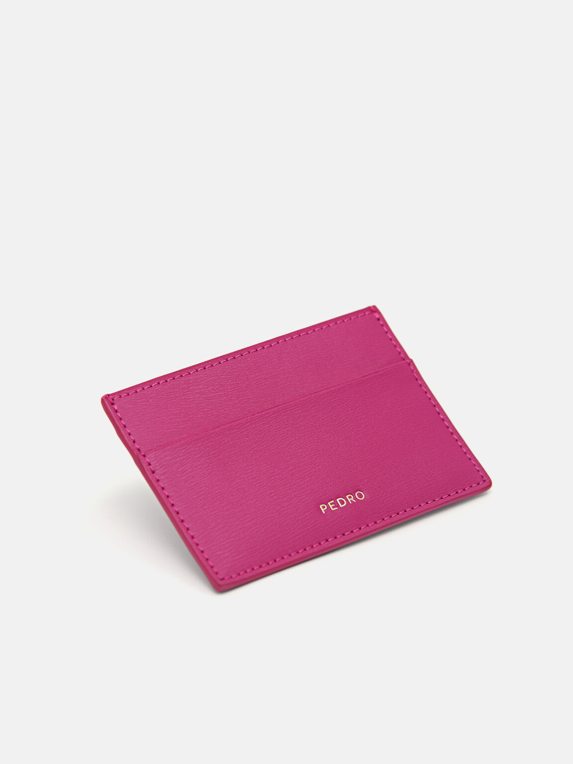 Cris-Cross Pattern Leather Cardholder, 
