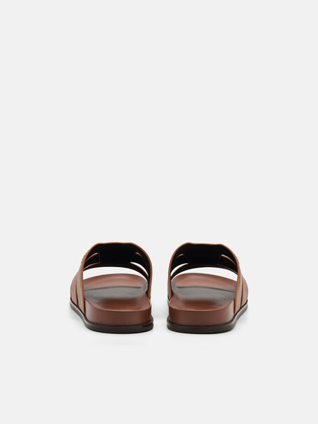 PEDRO Icon Leather Heel Sandals, Black