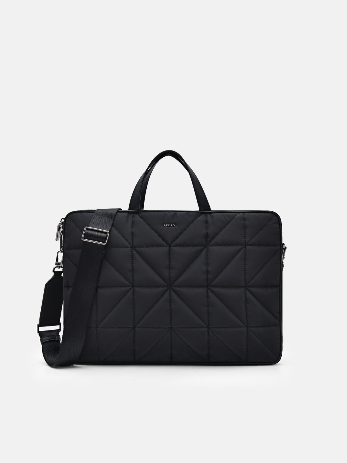 Nylon Portfolio Bag in Pixel, Black, hi-res