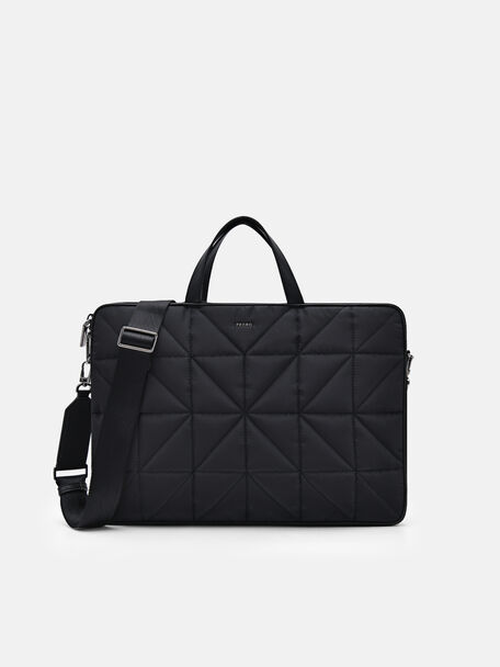 Nylon Portfolio Bag in Pixel, Black, hi-res