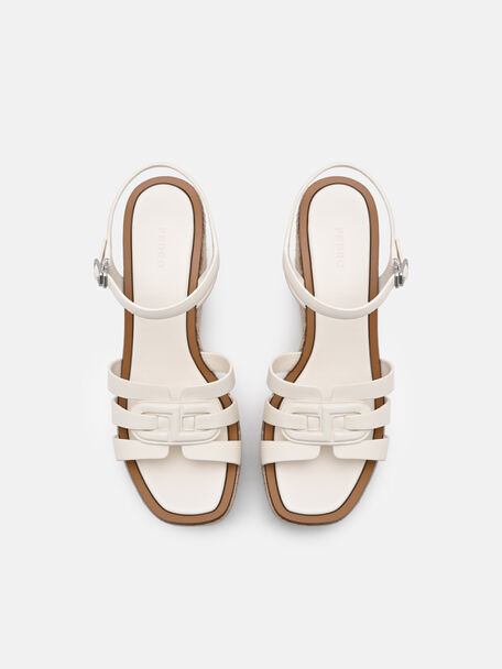 Carmel Leather Wedge Sandals, , hi-res