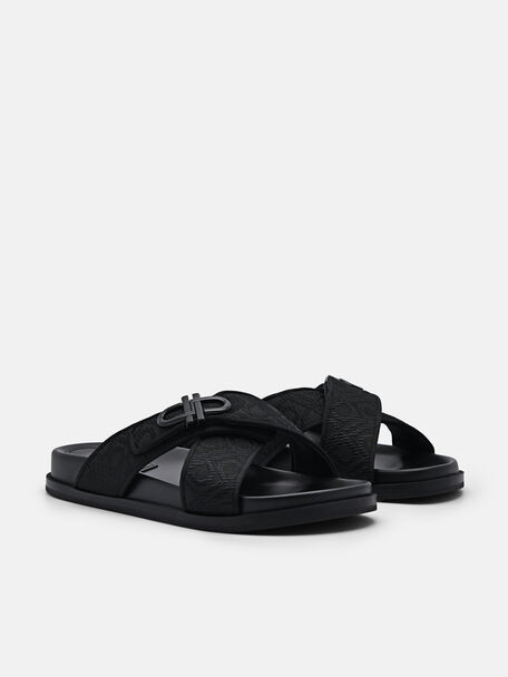 PEDRO Icon Leather Heel Sandals, Black