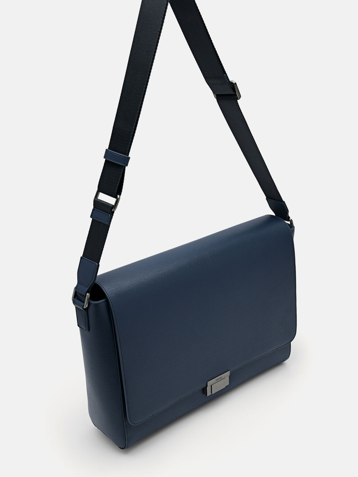 Henry Leather Messenger Bag, Navy