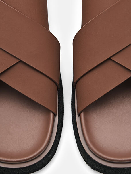 PEDRO Icon Leather Heel Sandals, Black
