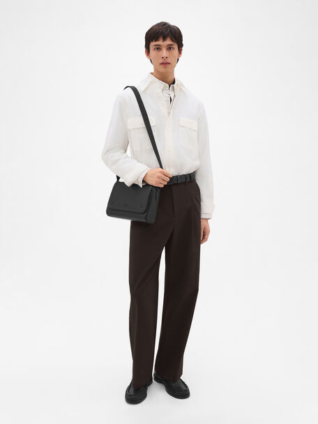 Patrice Tumbled Leather Messenger Bag, 