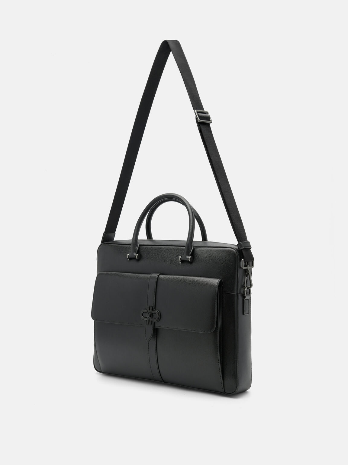 Saffiano Leather Briefcase, , hi-res