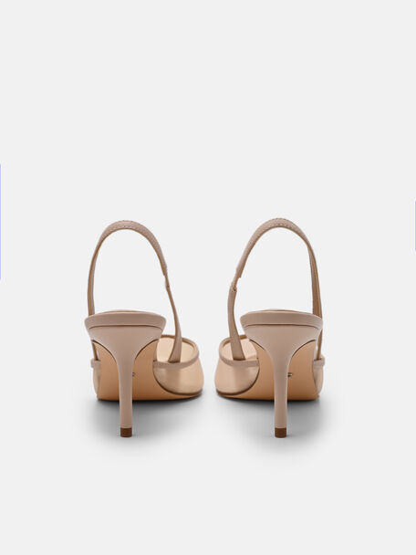 Sepatu Hak Slingback Jaring, 