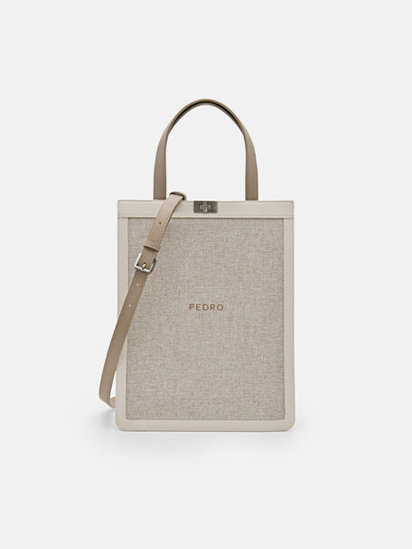 Edge Tote Bag, Beige, hi-res