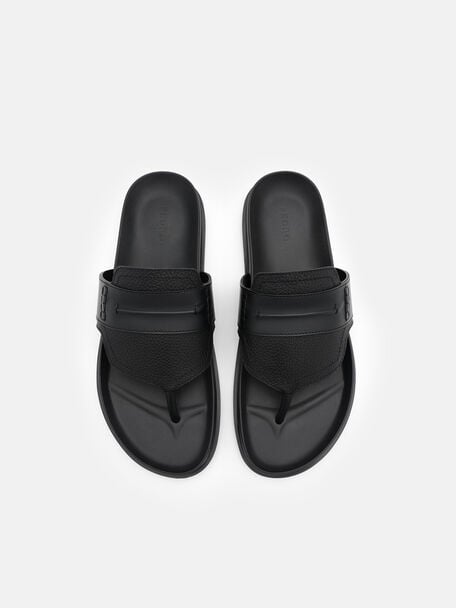 Tumbled Leather Penny Thong Sandals, , hi-res