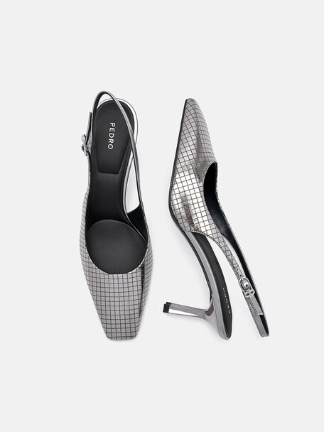 PEDRO Icon Leather Heel Sandals, Black