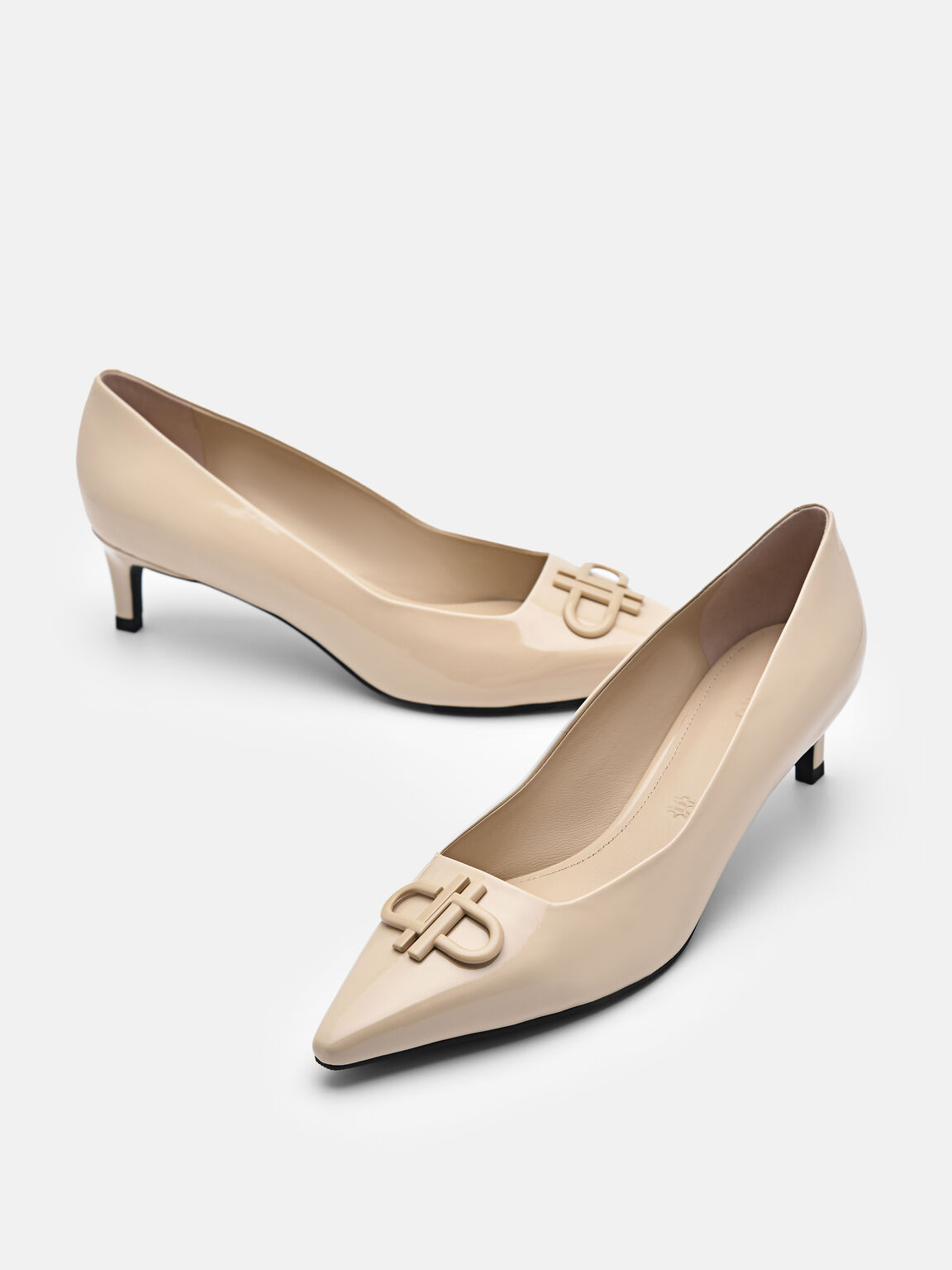 PEDRO Icon Leather Heel Pumps, Sand