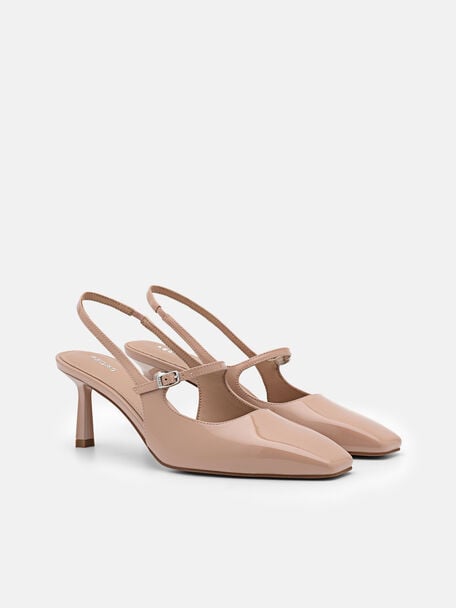 PEDRO Icon Leather Heel Sandals, Black