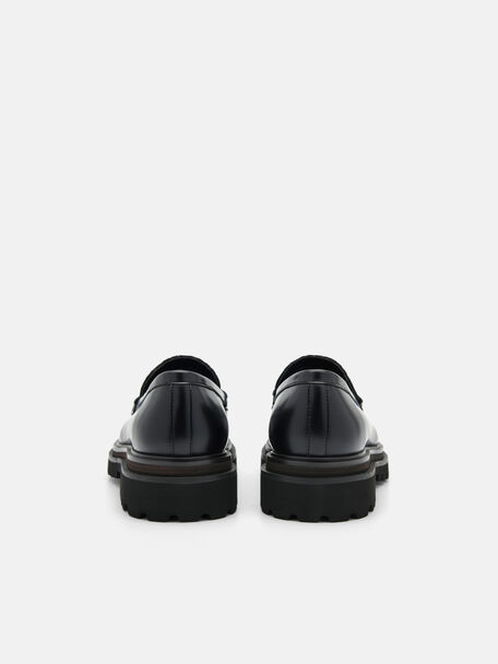 PEDRO Icon Leather Heel Sandals, Black