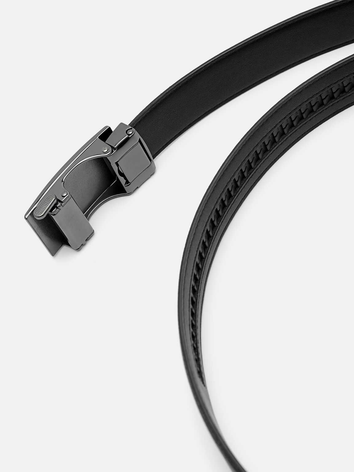 Embossed Leather Automatic Belt, , hi-res